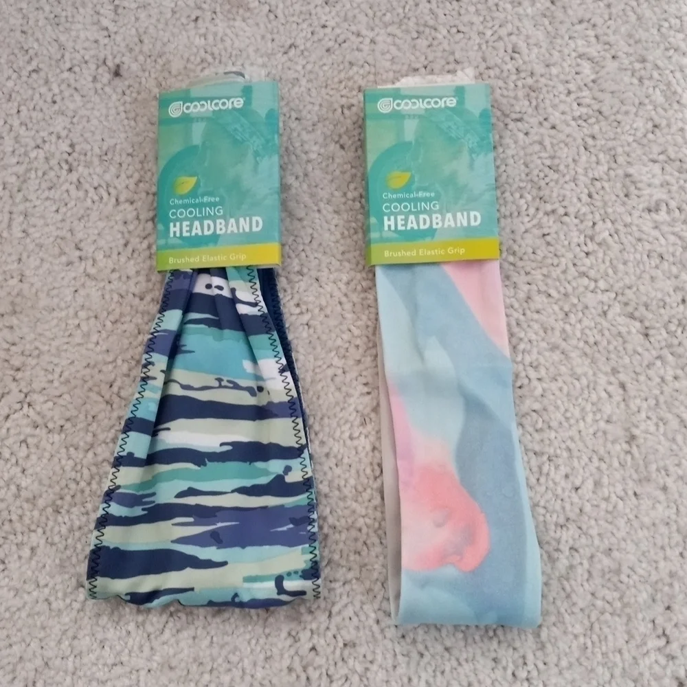 Lot Of 2 Coolcore Headbands. Headbands Workout Sports